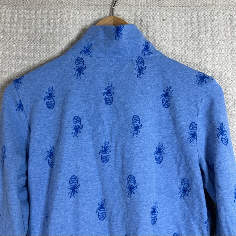 LILLY PULITZER Bennet blue Pineapple Burnout zip front Skipper jacket SIZE M - Picture 7 of 10